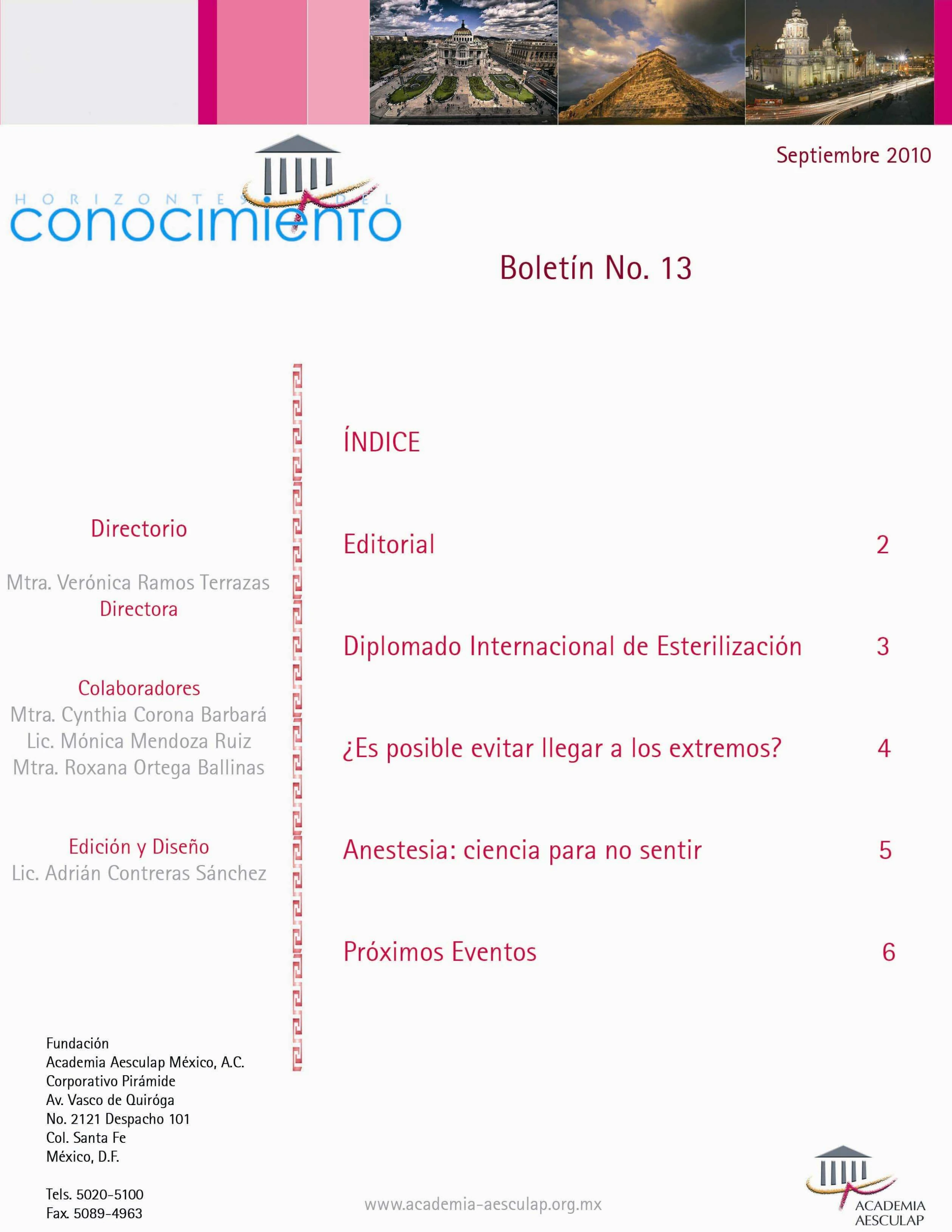 Portada Horizontes del Conocimiento No. 13 | Septiembre 2010