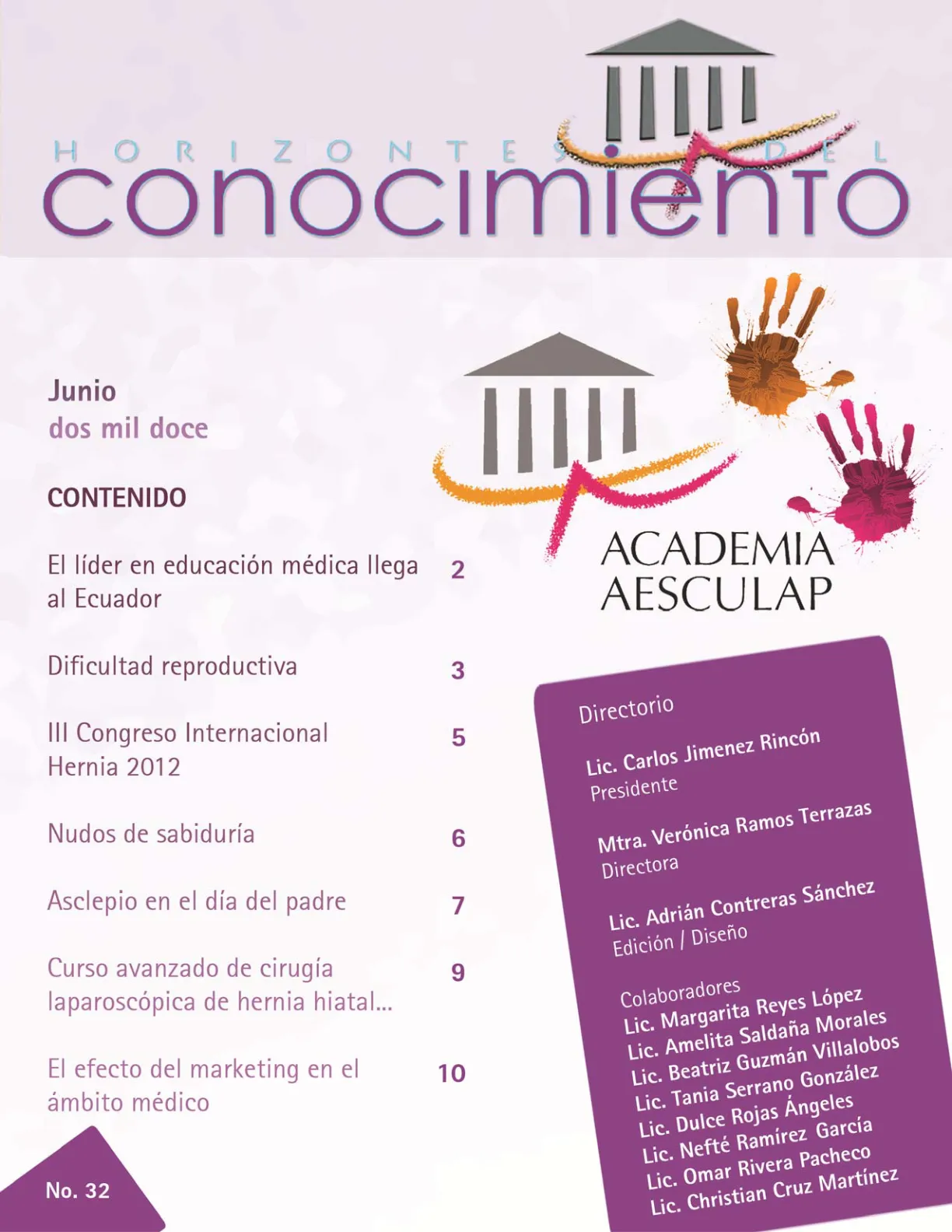 Portada Horizontes del Conocimiento No. 32 | Junio 2012