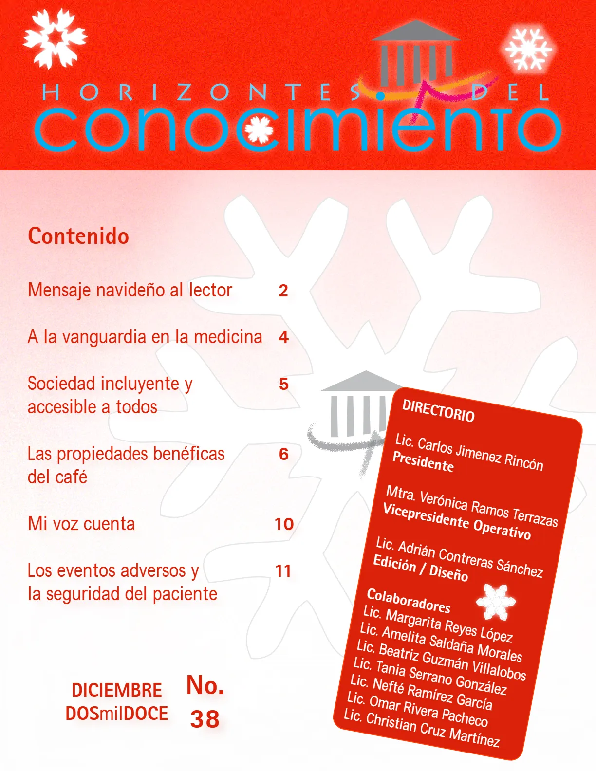 Portada Horizontes del Conocimiento No. 38 | Diciembre 2012