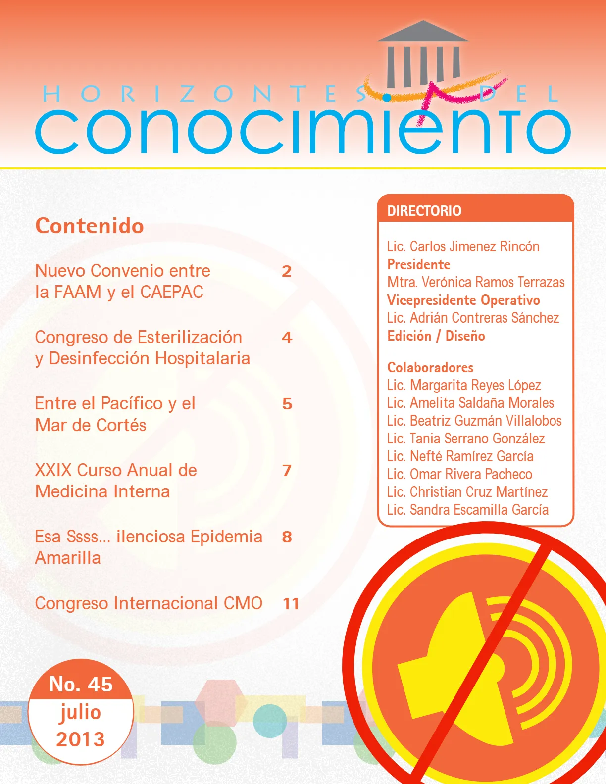 Portada Horizontes del Conocimiento No. 45 | Julio 2013