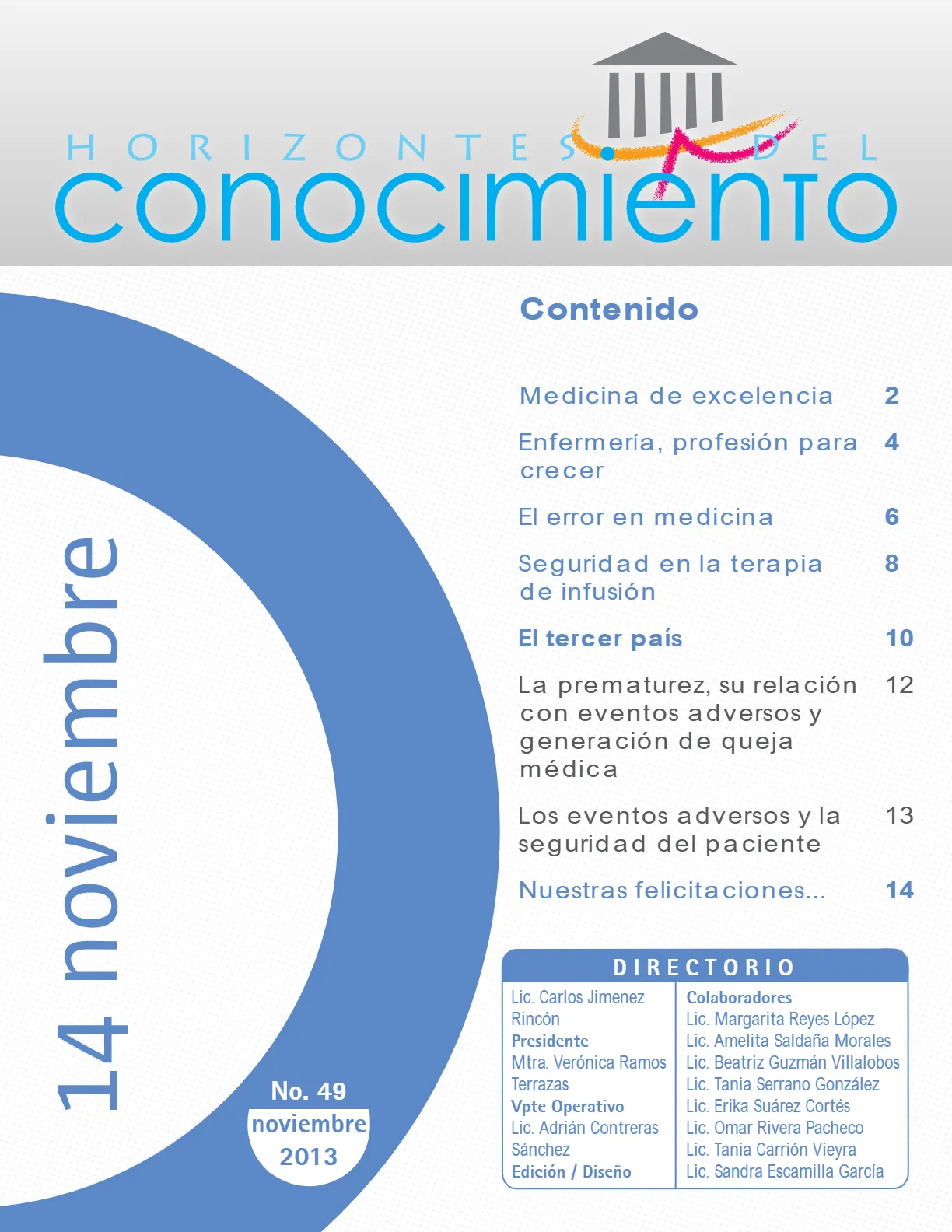 Portada Horizontes del Conocimiento No. 49 | Noviembre 2013