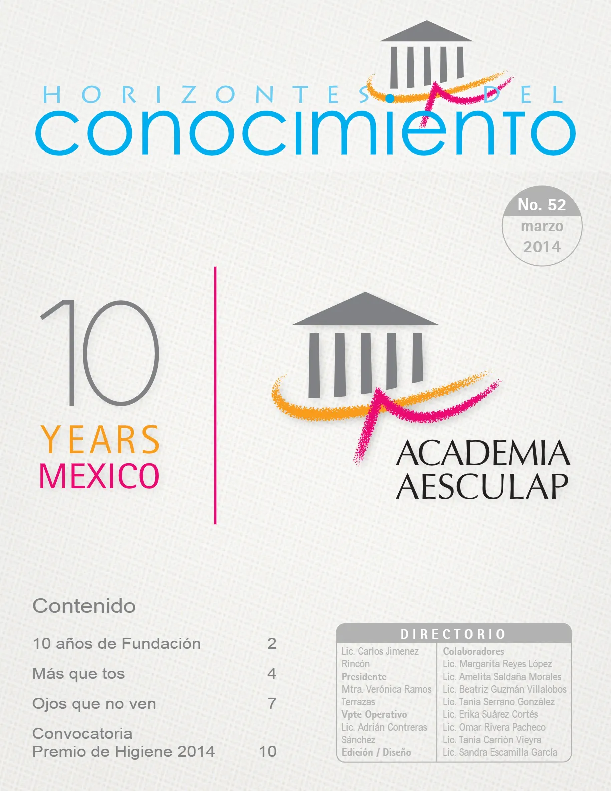 Portada Horizontes del Conocimiento No. 52 | Marzo 2014