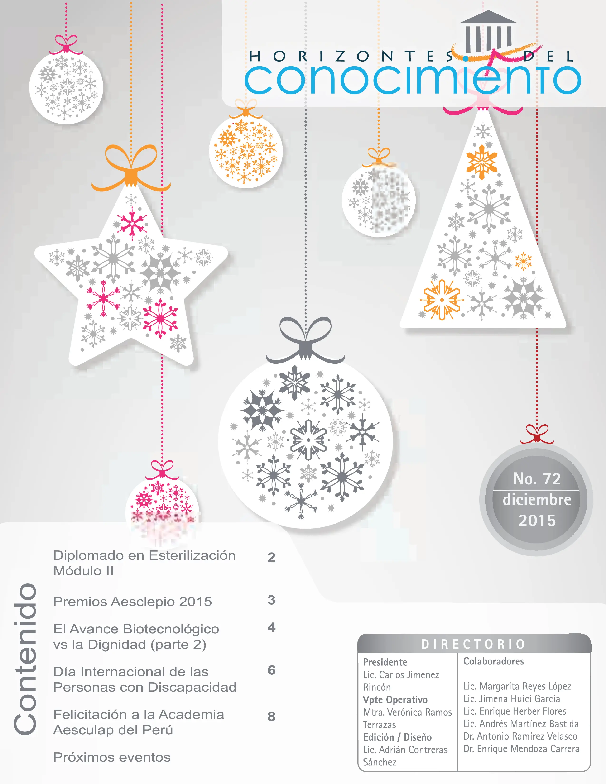 Portada Horizontes del Conocimiento No. 72 | Diciembre 2015